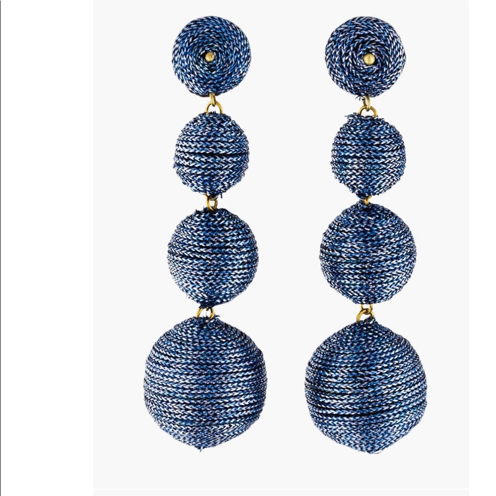 Kenneth Jay Lane Thread Wrapped Ball Earrings